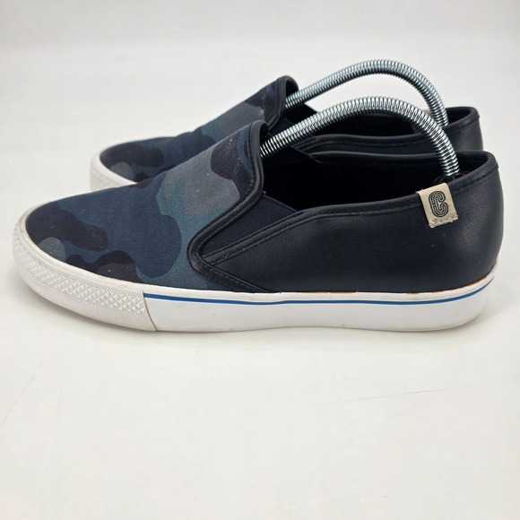 COACH CITYSOLE SKATE SLIP ON SNEAKERS MENS SIZE 10 D BLUE CAMO LEATHER CANVAS - Picture 7 of 14